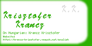 krisztofer krancz business card